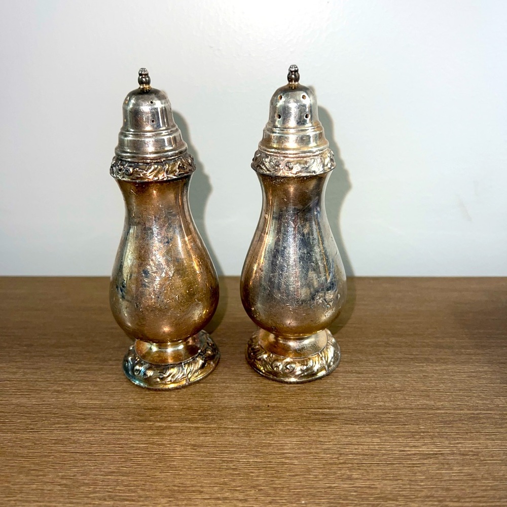 Vintage sterling silver salt and pepper shakers